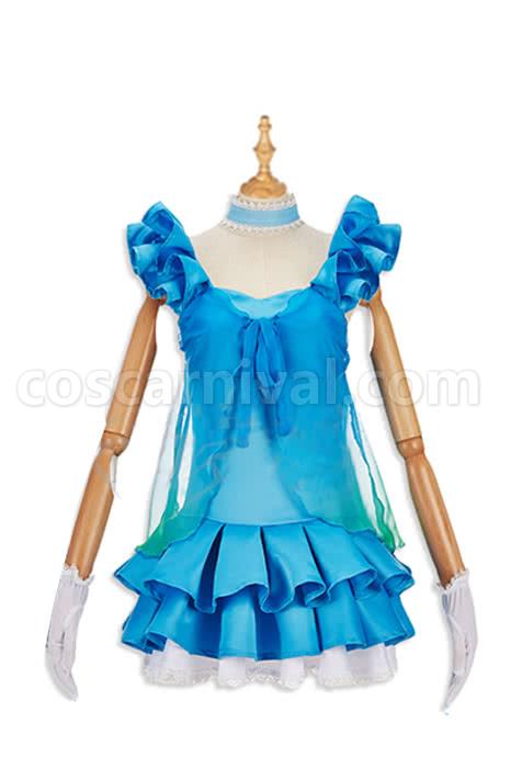 Love Live! Yume No Tobira Rin Hoshizora Blue Coaplay Dress Cosplay Costume coscarnival