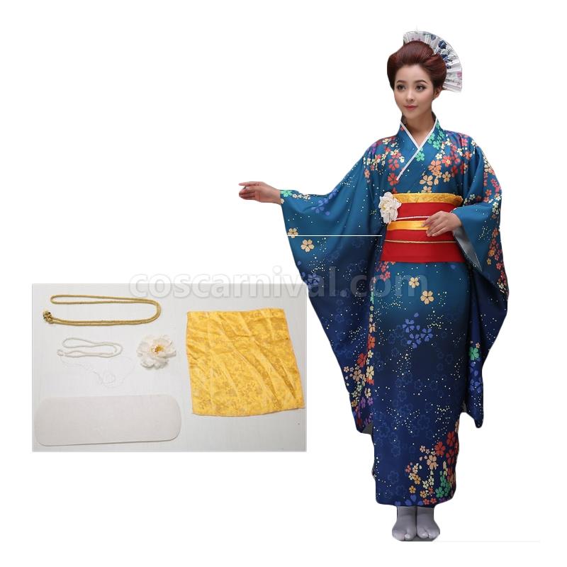 Love Live!Japanese traditional cherry kimono bathrobe set Cosplay Costume coscarnival