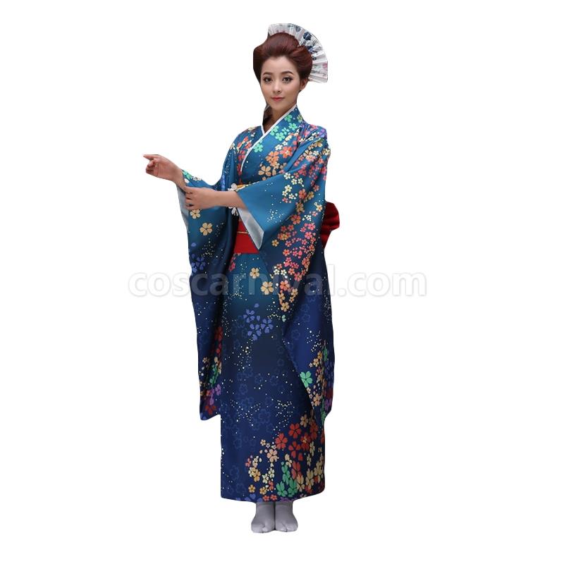 Love Live!Japanese traditional cherry kimono bathrobe set Cosplay Costume coscarnival
