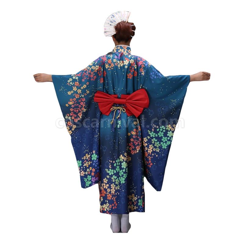 Love Live!Japanese traditional cherry kimono bathrobe set Cosplay Costume coscarnival