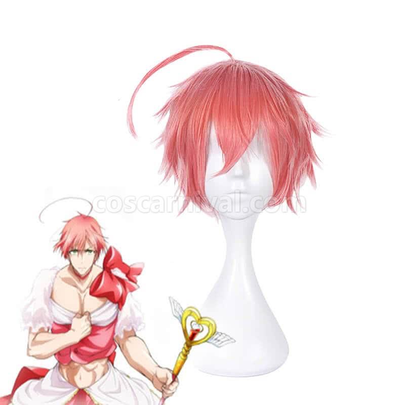 magical girl ore saki uno pink short synthetic wig anime costumes