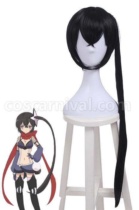 Magical Girl Raising Project Kano Sazanami Long Synthetic Black Cosplay Costume coscarnival