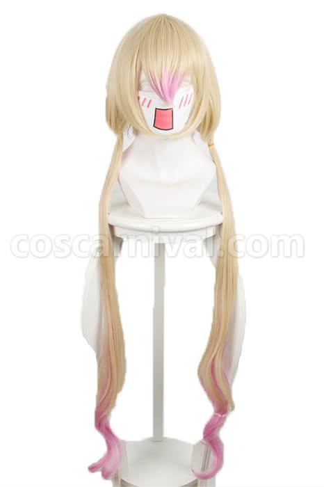 magical girl raising project mianmian golden mixed purple long wigs cosplay