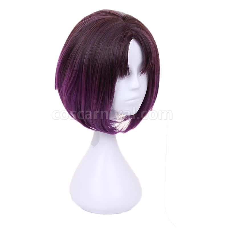 miss kobayashis dragon maid elma black mixed purple wigs anime cosplay