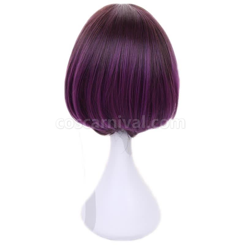 miss kobayashis dragon maid elma black mixed purple wigs anime cosplay