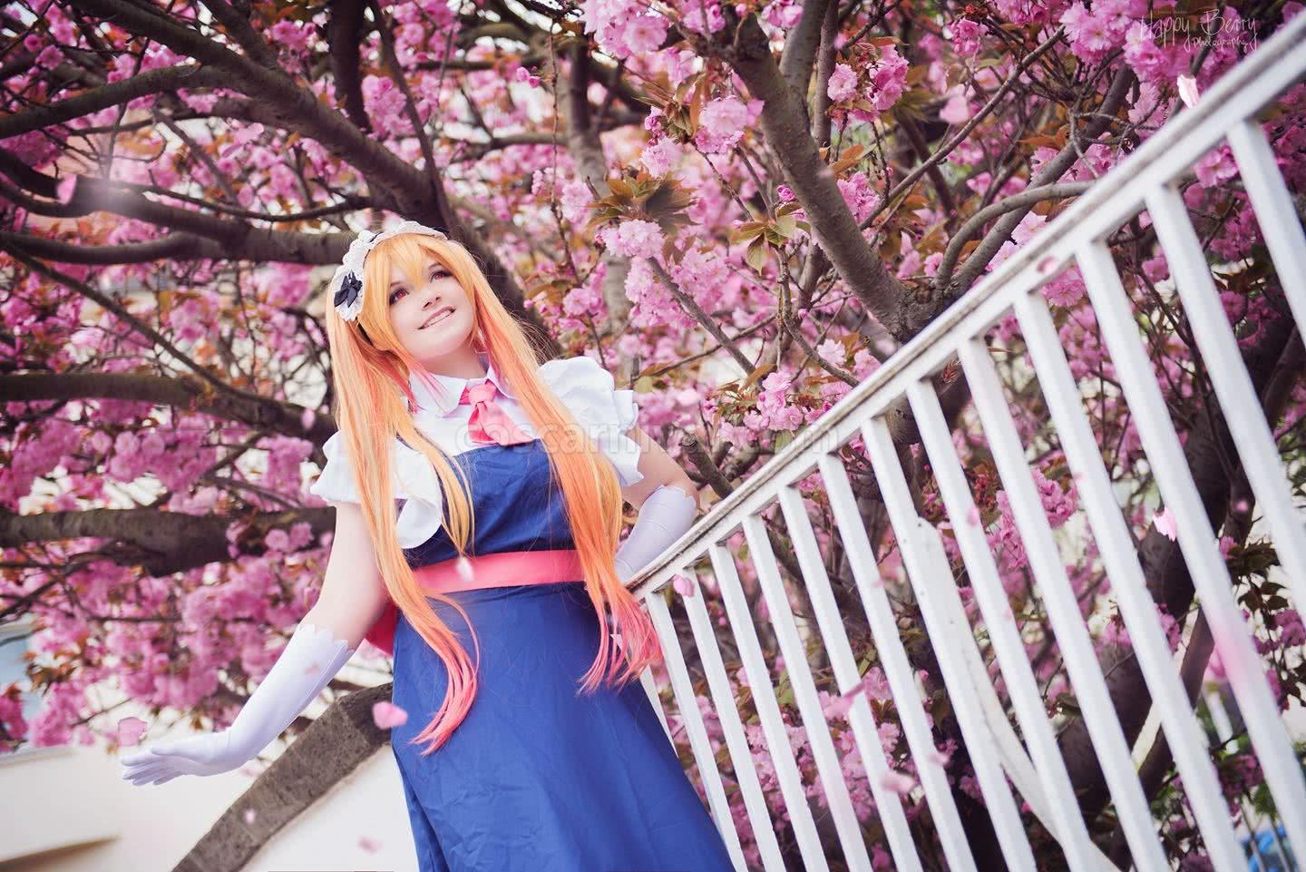 miss kobayashis dragon maid tohru long golden wigs costume