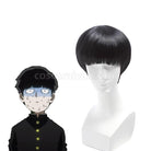 Mob Psycho 100 Mob Black Wave Head Short Cosplay Wig, front view