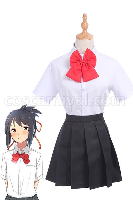 Movie Your Name Mitsuha Miyamizu School Uniforms Cosplay Costume coscarnival