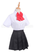Movie Your Name Mitsuha Miyamizu School Uniforms Cosplay Costume, three-quarter view
