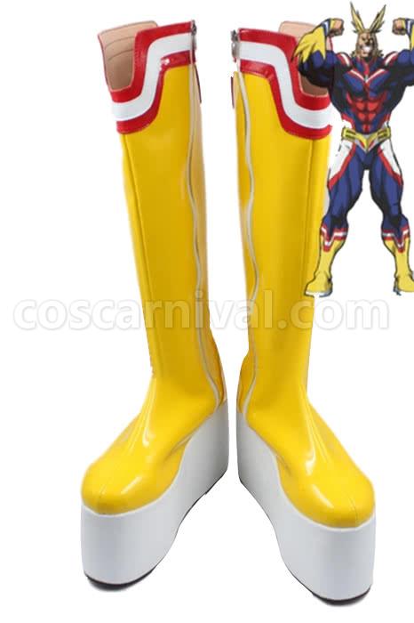 My Hero Academia All Might Shoes Long Boots Cosplay Costume coscarnival