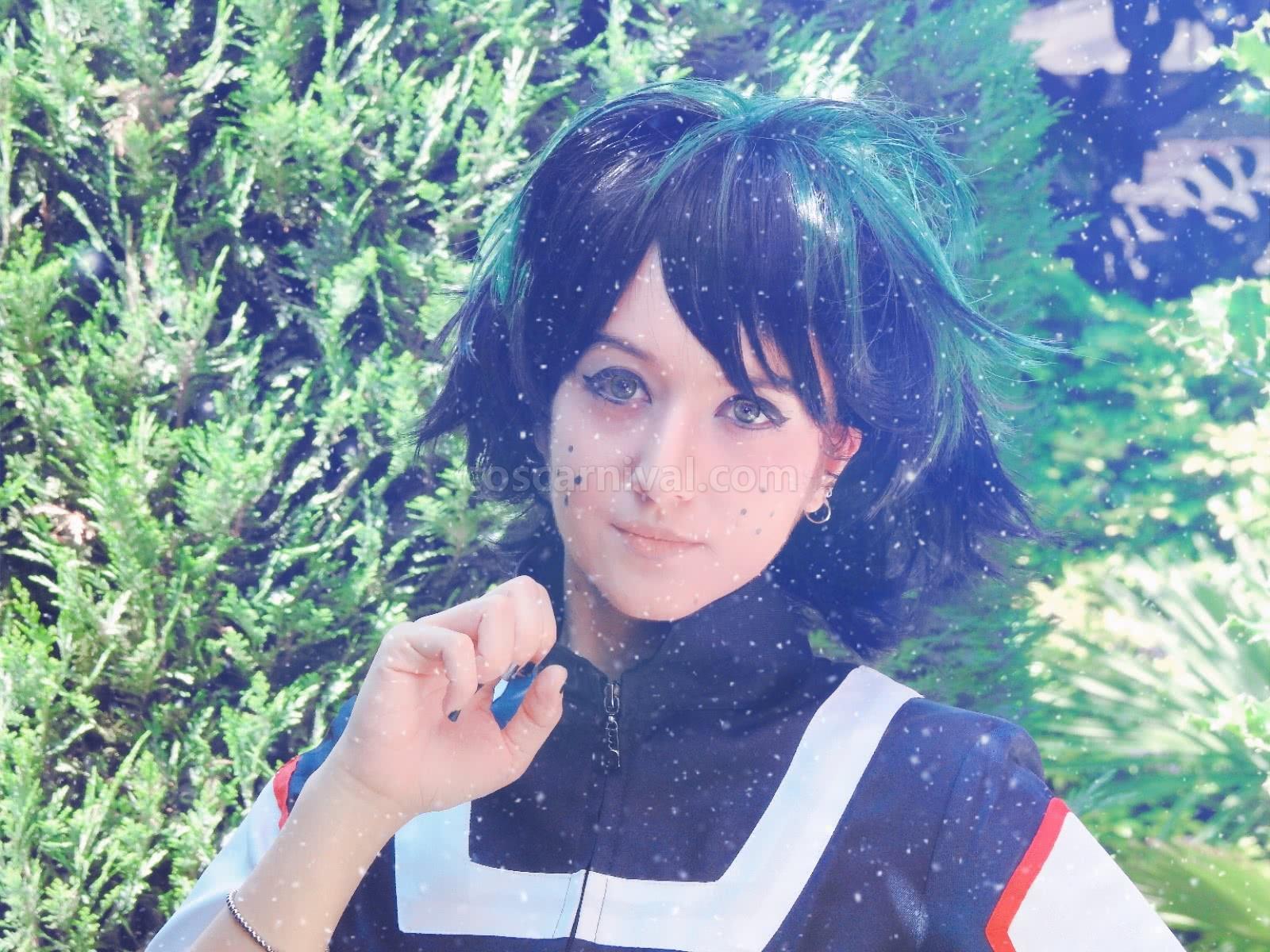 my hero academia izuku midoriya fluffy green and black gradient hair wigs costumes