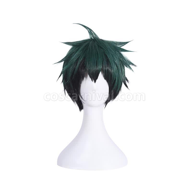 my hero academia izuku midoriya fluffy green and black gradient hair wigs costumes