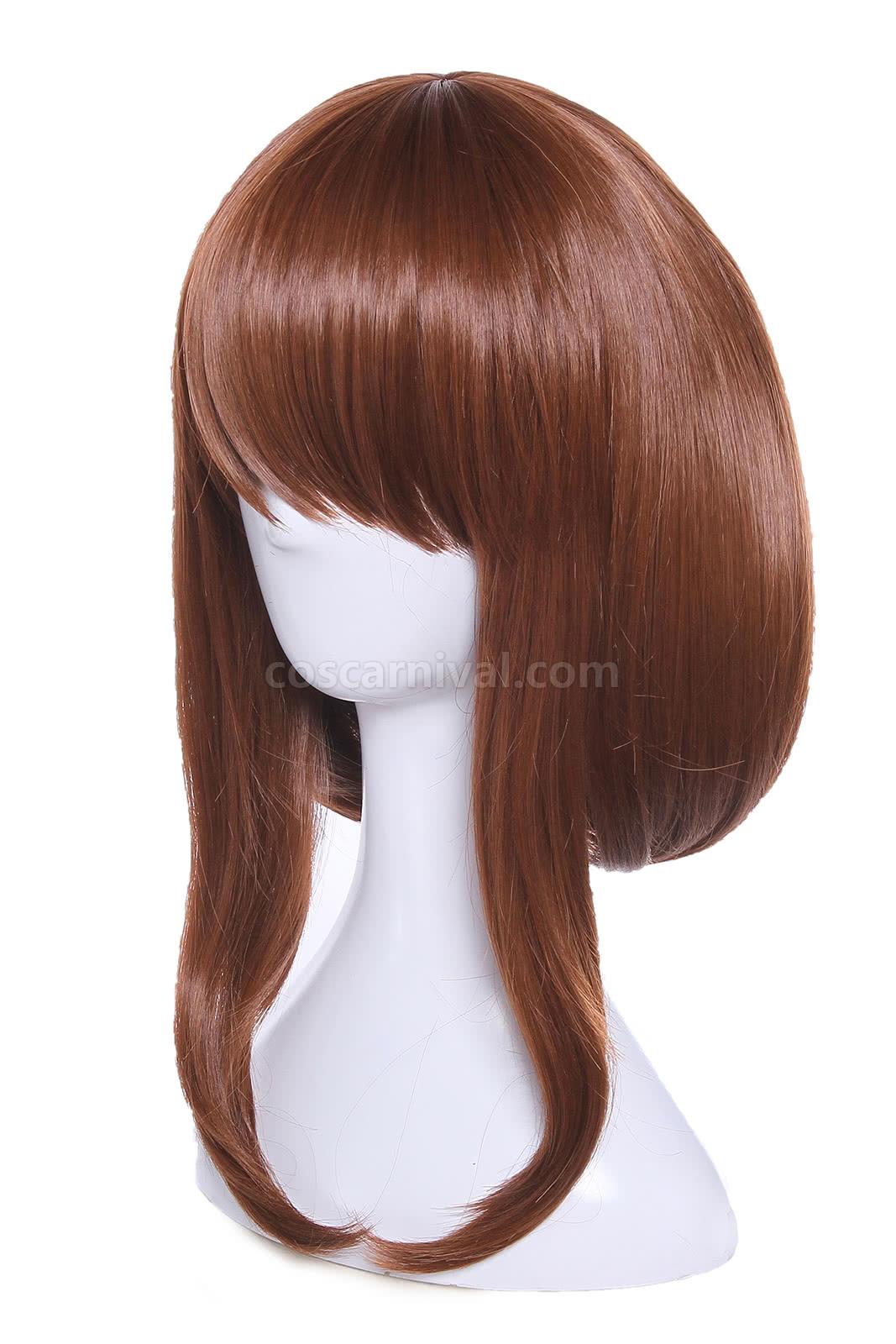 my hero academia ochako uraraka synthetic brown short wigs anime cosplay costume