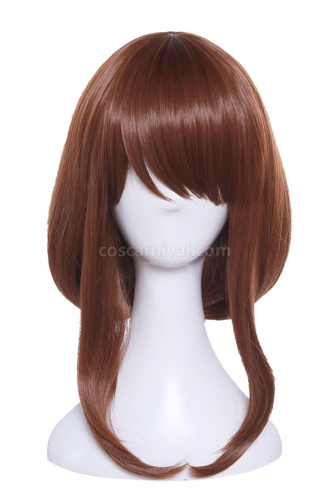 my hero academia ochako uraraka synthetic brown short wigs anime cosplay costume