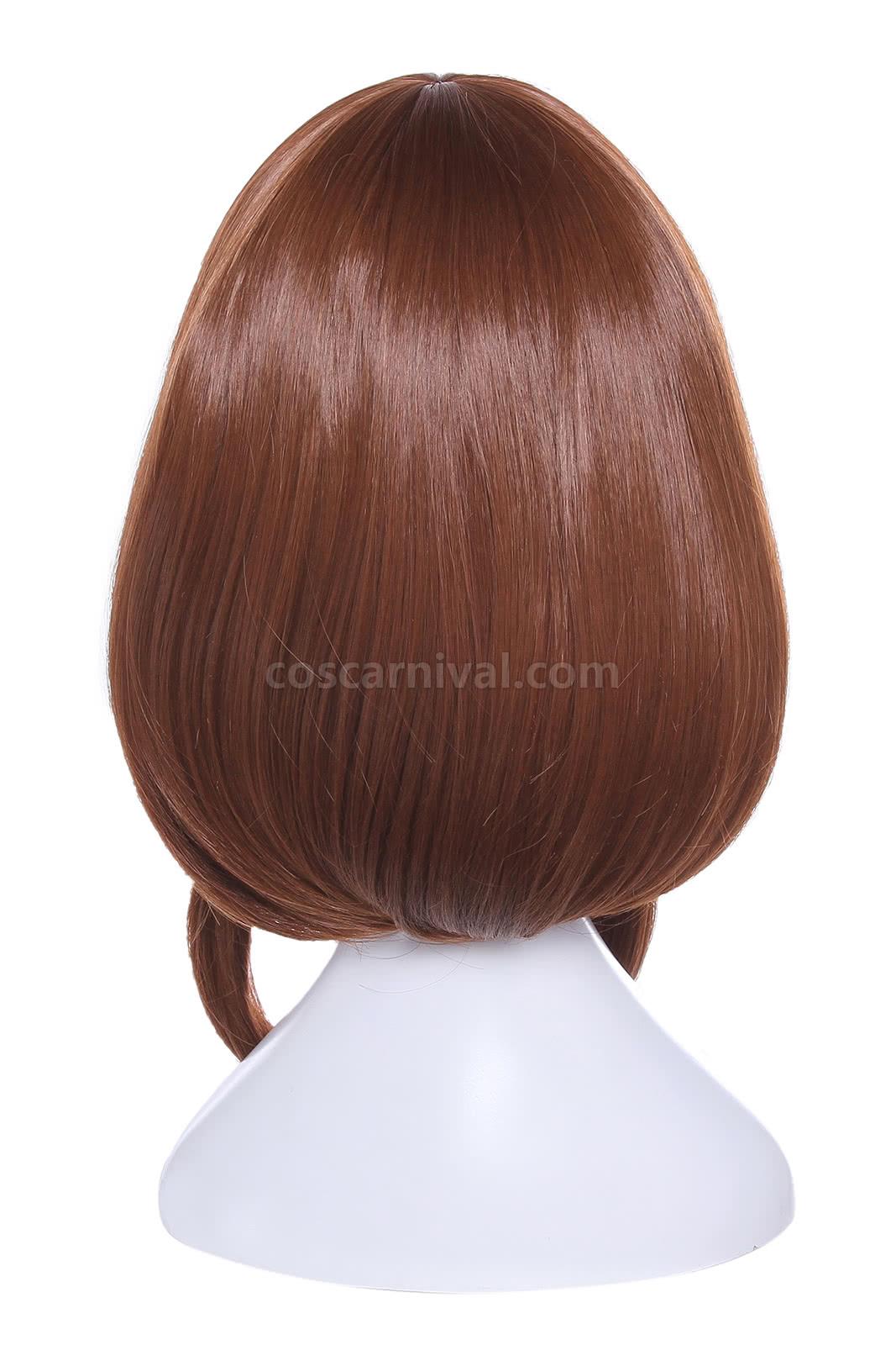 my hero academia ochako uraraka synthetic brown short wigs anime cosplay costume