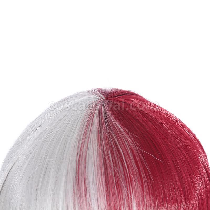 my hero academia shoto todoroki wigs white mix red wigs anime costume