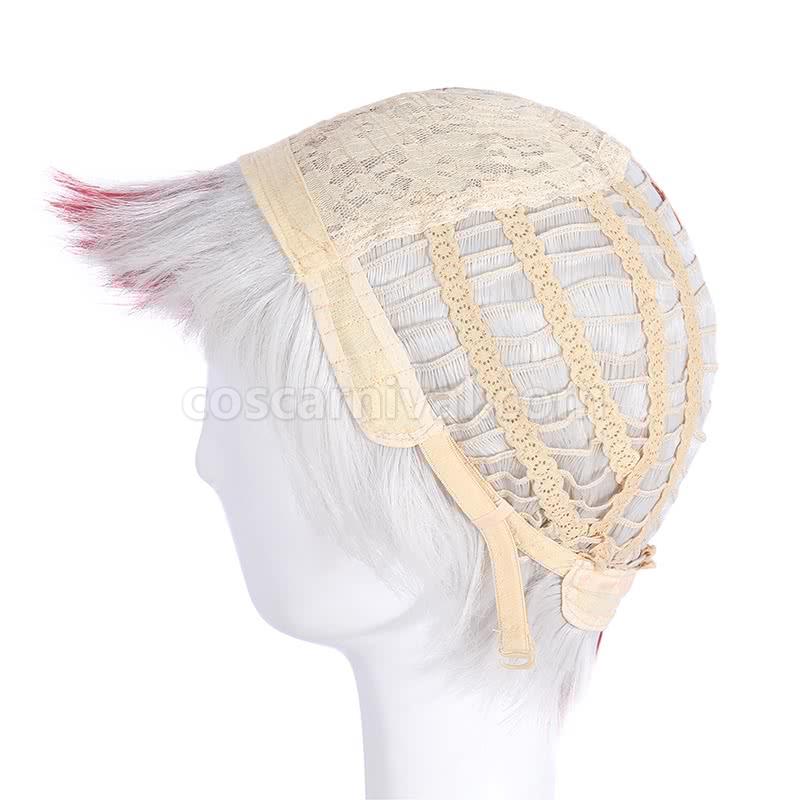 my hero academia shoto todoroki wigs white mix red wigs anime costume