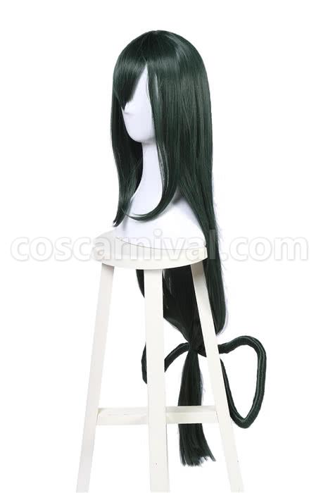 my hero academia tsuyu asui wigs dark green long hair wigs custom cosplays