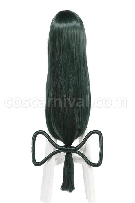 my hero academia tsuyu asui wigs dark green long hair wigs custom cosplays