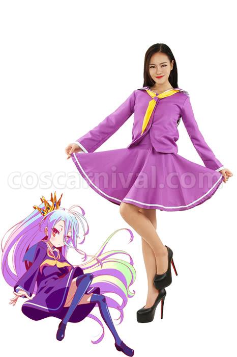 No NO Life Shiro Purple Sailor Cosplay Costume coscarnival