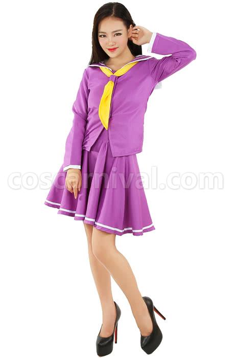 No NO Life Shiro Purple Sailor Cosplay Costume coscarnival
