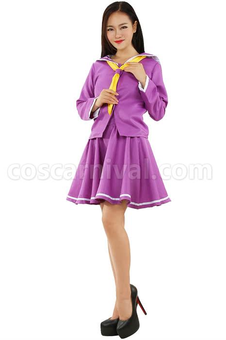 No NO Life Shiro Purple Sailor Cosplay Costume coscarnival