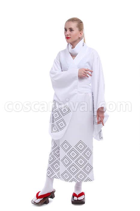 Nurarihyon no Mago White Printed Kimonos Cosplay Costume coscarnival