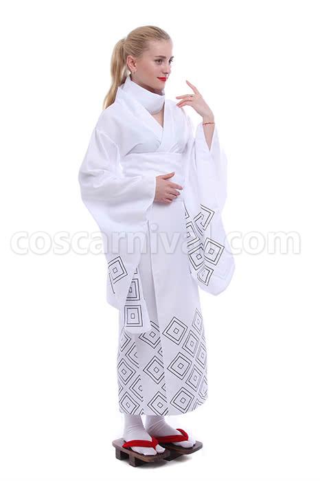 Nurarihyon no Mago White Printed Kimonos Cosplay Costume coscarnival