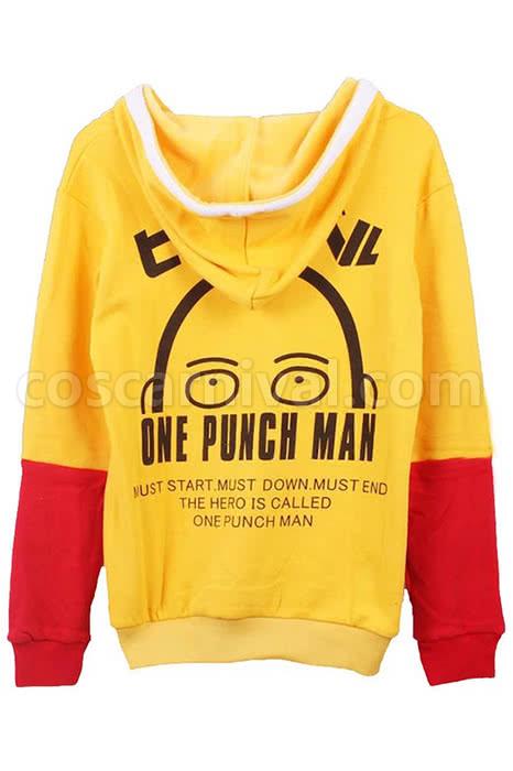 One Punch Man Saitama Zipper Hoodie Sweater Cosplay Costume coscarnival