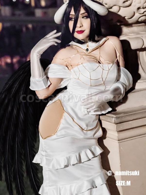 Overlord Albedo White Dress Cosplay Costume coscarnival