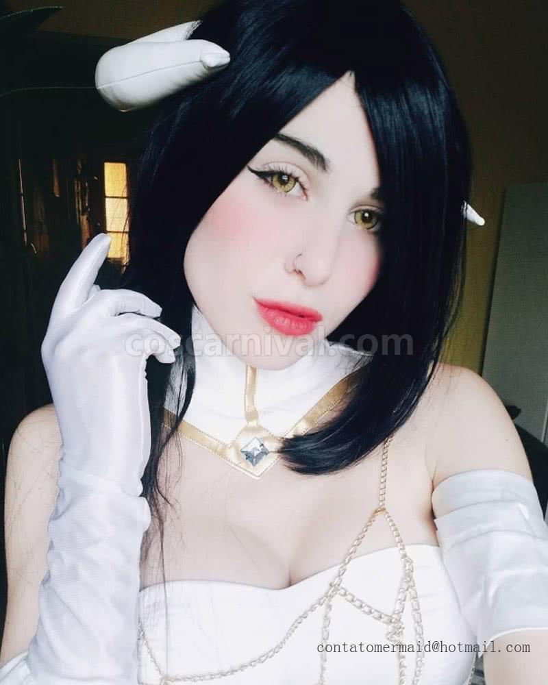 Overlord Albedo White Dress Cosplay Costume coscarnival