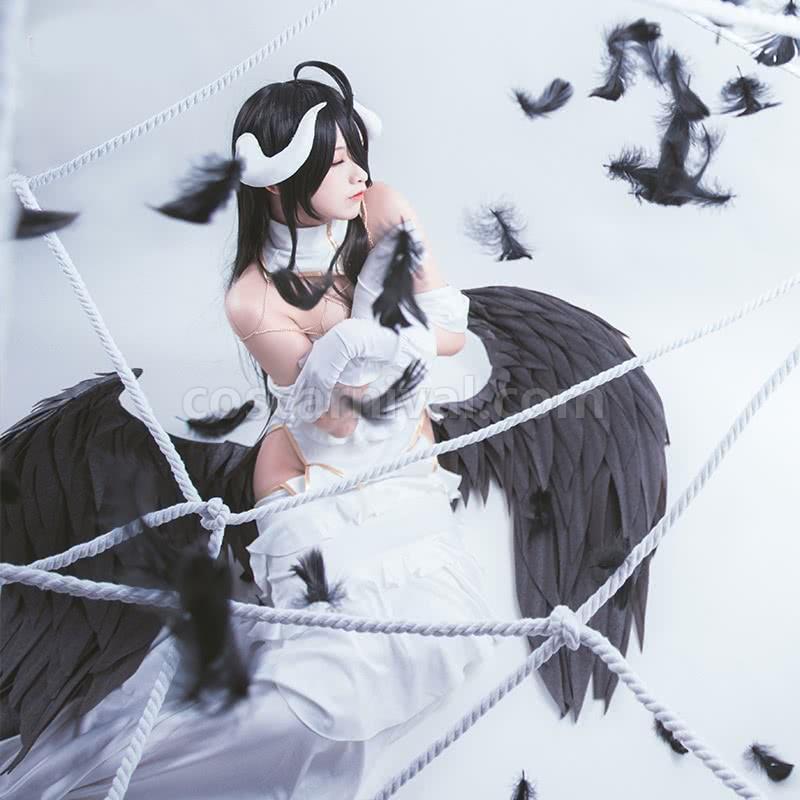 Overlord Albedo White Dress Cosplay Costume coscarnival