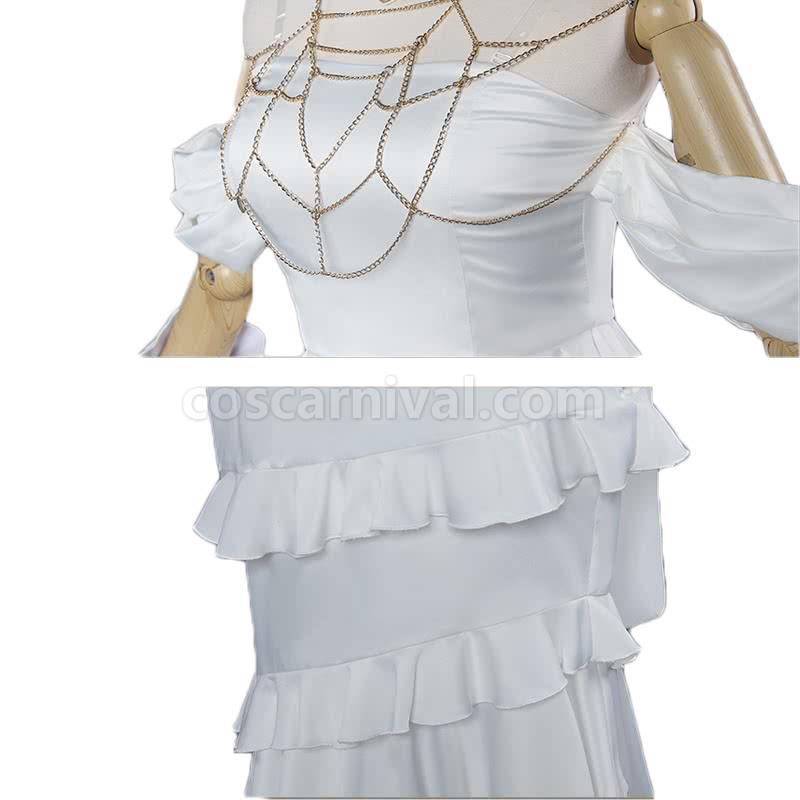 Overlord Albedo White Dress Cosplay Costume coscarnival