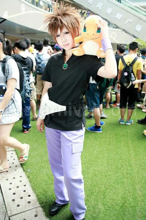 Pokemon Okido Green Cosplay Costume coscarnival