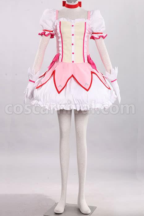Puella Magi Madoka Magica Kaname Madoka Pink Dress Cosplay Costume coscarnival