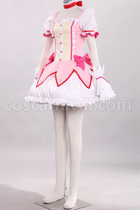 Puella Magi Madoka Magica Kaname Madoka Pink Dress Cosplay Costume coscarnival