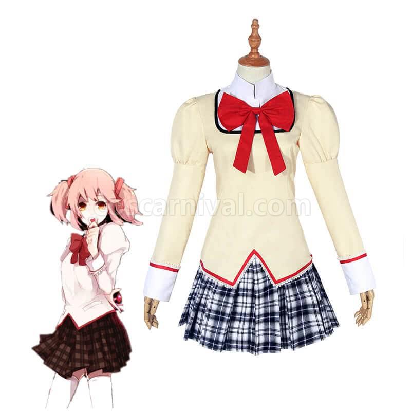 Puella Magi Madoka Magica Yellow School Uniform Cosplay Costume coscarnival