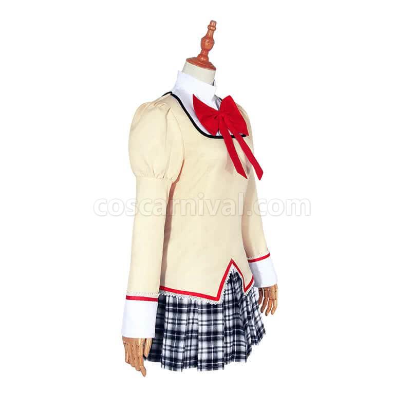 Puella Magi Madoka Magica Yellow School Uniform Cosplay Costume coscarnival