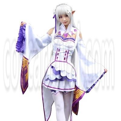 Re: Life in a Different World from Zero Emilia Dresses Cosplay Costume coscarnival