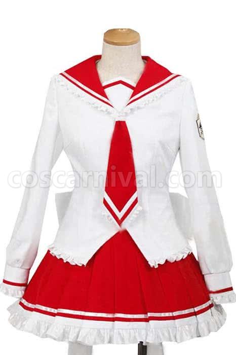 Red And White Aria The Scarlet Ammo Lucky Star Op Cosplay Costume coscarnival