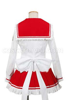 Red And White Aria The Scarlet Ammo Lucky Star Op Cosplay Costume, back view
