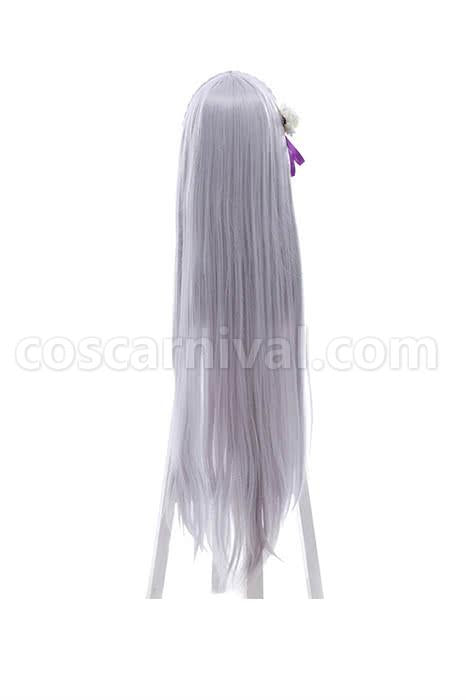 rezero starting life in another world emilia synthetic long grey wigs custom cosplays