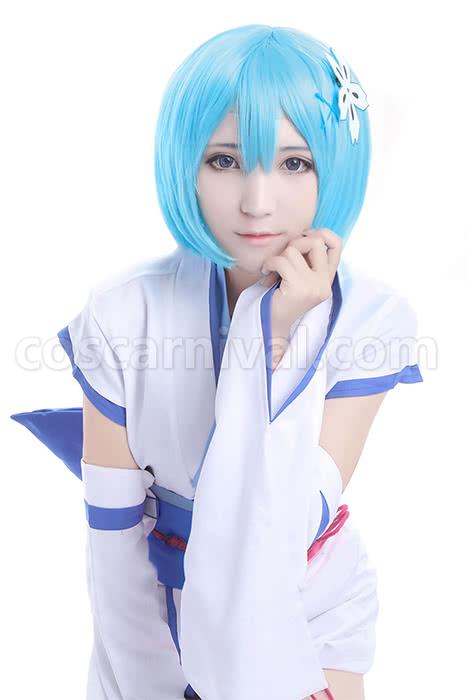 Re:ZERO -Starting Life in Another World Rem Ram Juvenile Kimono Cosplay Costume coscarnival