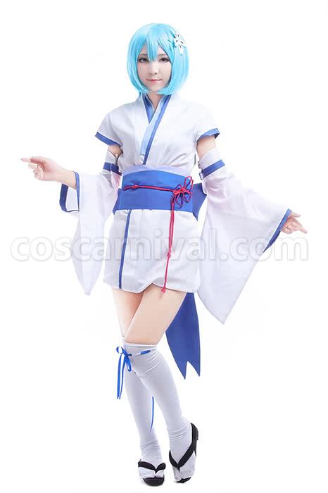 Re:ZERO -Starting Life in Another World Rem Ram Juvenile Kimono Cosplay Costume coscarnival