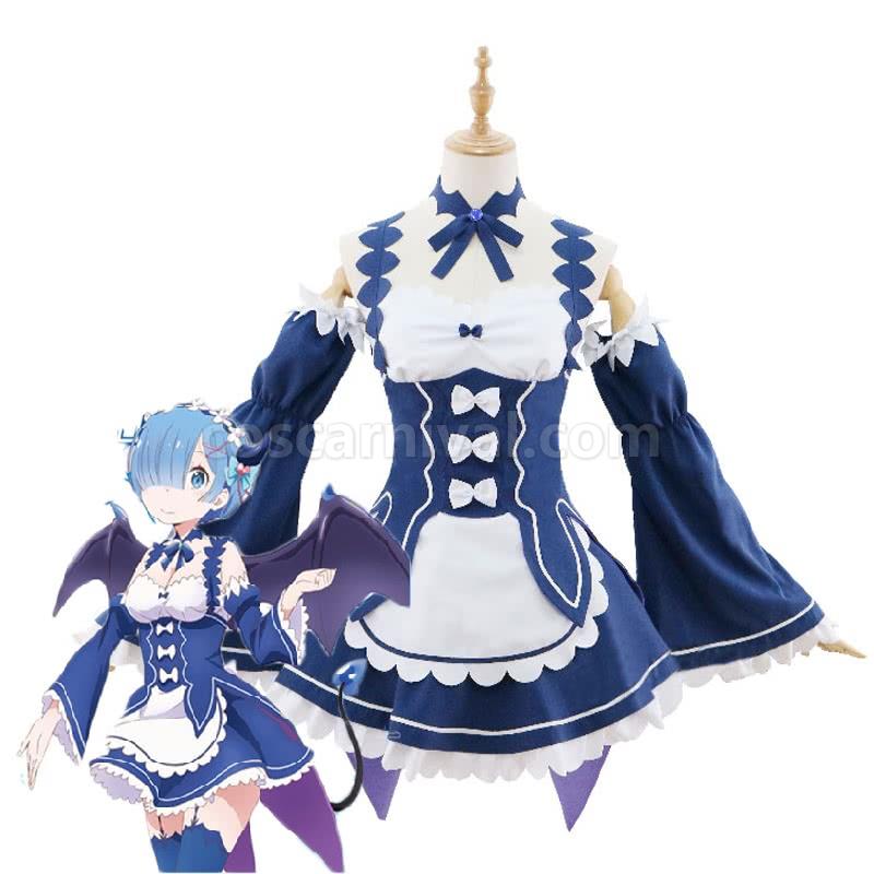 Re:ZERO -Starting Life in Another World Rem Ram Little Devil Cosplay Costume coscarnival