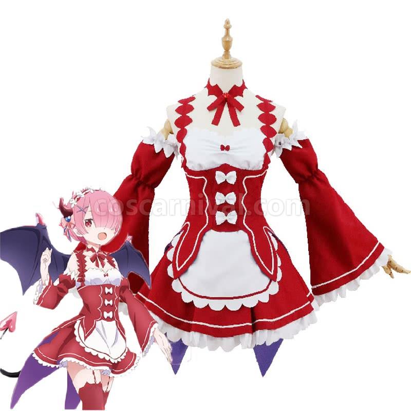 Re:ZERO -Starting Life in Another World Rem Ram Little Devil Cosplay Costume coscarnival