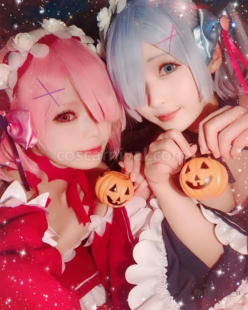 Re:ZERO -Starting Life in Another World Rem Ram Little Devil Cosplay Costume coscarnival
