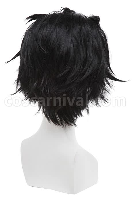 rezero starting life in another world subaru natsuki wigs men short black synthetic hair anime costumes