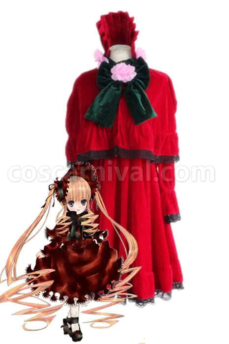 Rozen Maiden Shinku Lolita Red Maid Dress Cosplay Costume coscarnival