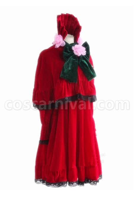 Rozen Maiden Shinku Lolita Red Maid Dress Cosplay Costume coscarnival